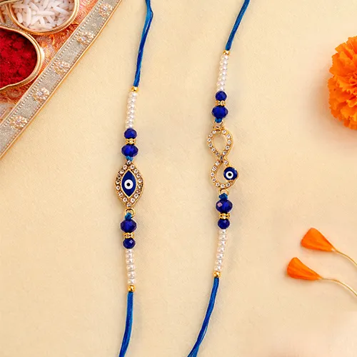 Blue Aesthetic Rakhi Combo | Modern Vibes Rakhi Set-Giftii